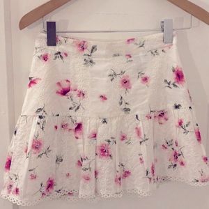 Mini embroidered shirt pink and white flowers